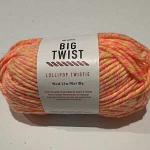 Big Twist Lollipop Twistie Yarn - Pink and Orange (discontinued color)